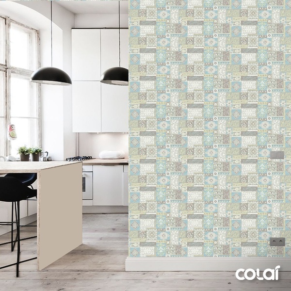 Papel De Parede Lavável Vidrado Português Antigo 15m