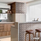 Papel De Parede Lavável Vidrado Português De Flores 9m