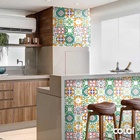 Papel De Parede Lavável Vidrado Português Fundo Verde 6m