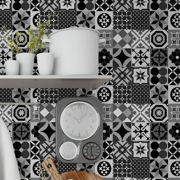 Papel De Parede Lavável Vidrado Português Preto 12m