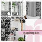 Papel De Parede Lavável Vidrado Português Preto 3m B