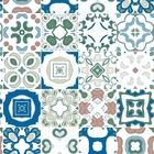 Papel De Parede Lavável Vidrado Português Verde 15m