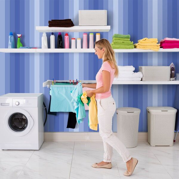 Papel De Parede Lines Degrade Azul - 0 50 X 3 00 Metros