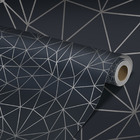 Papel De Parede Liso Auto Colante Azul Acizentado Linhas 9m