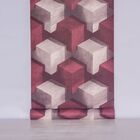 Papel De Parede Liso Cubos Vinho E Marrom Claro 3d - 370603