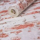 Papel De Parede Liso Tijolo Demolição Branco E Vermelho - Hs2