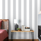 Papel De Parede Listrado Cinza E Branco 59x300cm