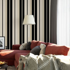 Papel De Parede Listrado Em Tons De Bege Preto 3,0m