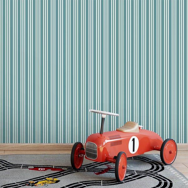 Papel De Parede Listras Baby Blu - 0 50 X 3 00 Metros