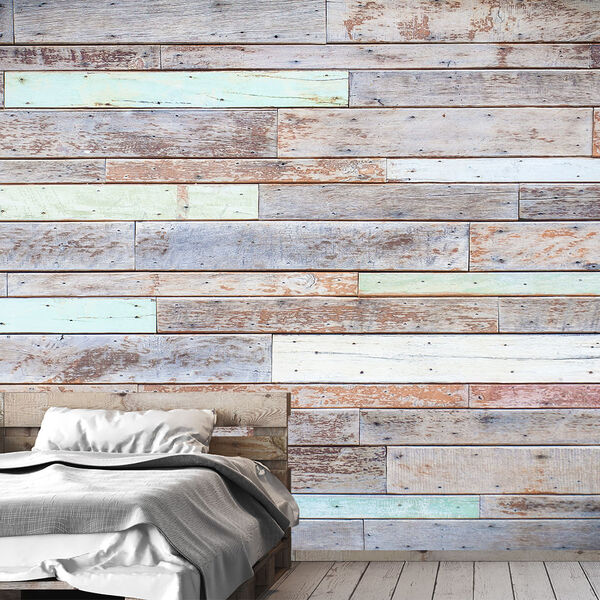 Papel De Parede Madeira Tabuas Demolição Sala Painel - 239pcp