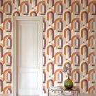 Papel De Parede Maison Geométrico Vermelho Mn3608