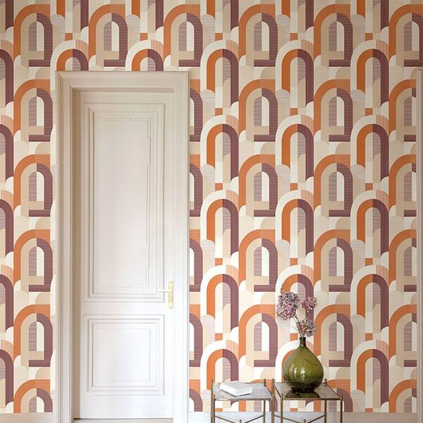 Papel De Parede Maison Geométrico Vermelho Mn3608