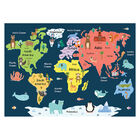 Papel De Parede Mapa Mundi Infantil Animais Sala Painel - 477