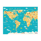 Papel De Parede Mapa Mundi Painel Infantil Vinil 6 Rolos 9m²
