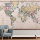 Papel De Parede Mapa Mundi Vintage Planeta Sala Painel - 471p
