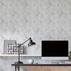 Papel De Parede Mármore Branco, Efeito Quebrado 04-60x300cm