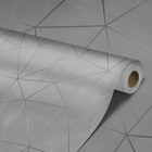 Papel De Parede Marmorizado Cinza Escuro Geométrico 3m