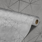 Papel De Parede Marmorizado Cinza Linhas Auto Colante  12m