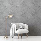 Papel De Parede Marmorzado Geométrico Cinza Prateado 18m