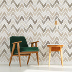 Papel De Parede Marrom Chevron Geométrico 57x270cm