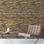 Papel De Parede Modelo Pedra Canjiquinha Tons De Marrom e Bege