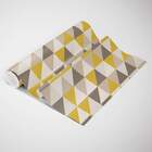 Papel De Parede Mosaico Tons De Amarelo Com Marrom-60x300cm