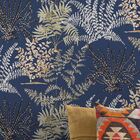 Papel De Parede Muse Folhagem Azul E Branco A57103