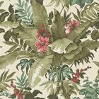 Papel De Parede Muse Folhagem Verde E Vermelho A55802