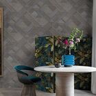 Papel De Parede Muse Geométrico Preto E Dourado A55401