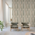 Papel De Parede Muse Geométrico Verde E Bege A57001