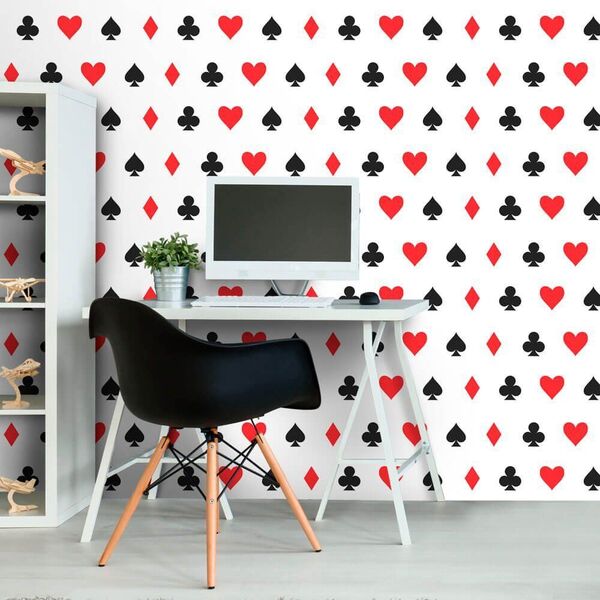 Papel De Parede Naipes Poker  - 0 50 X 2 50 Metros