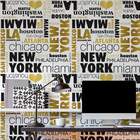 Papel De Parede Nomes De Cidades Preto E Dourado-60x300cm