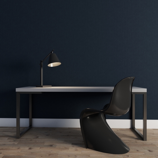 Papel De Parede Nonwoven Azul Escuro Liso 4m²