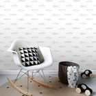 Papel De Parede Nonwoven Branco Estampa de Peixes Quarto 4m²