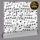 Papel De Parede Notas Musicais P B - 0 50 X 3 00 Metros
