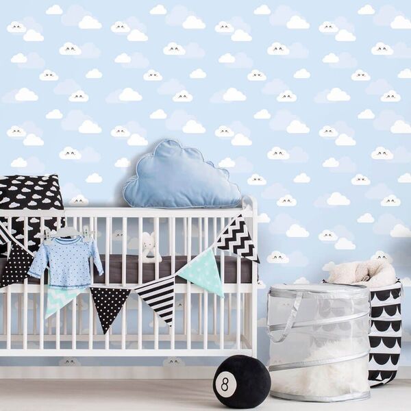 Papel De Parede Nuvens Clean Boy - 0 50 X 3 00 Metros