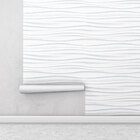 Papel De Parede Ondas Horizontais 3d Tons De Cinza E Branco +