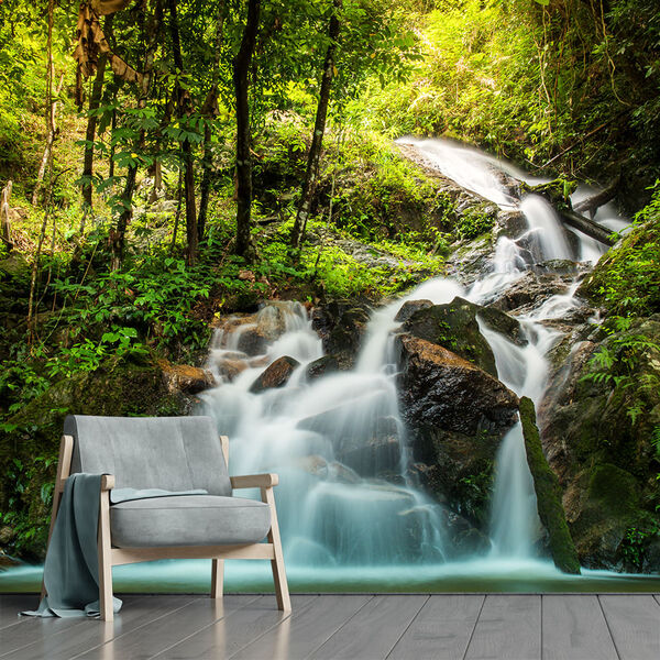 Papel De Parede Paisagem Cachoeira Natureza Sala Adesivo - 01