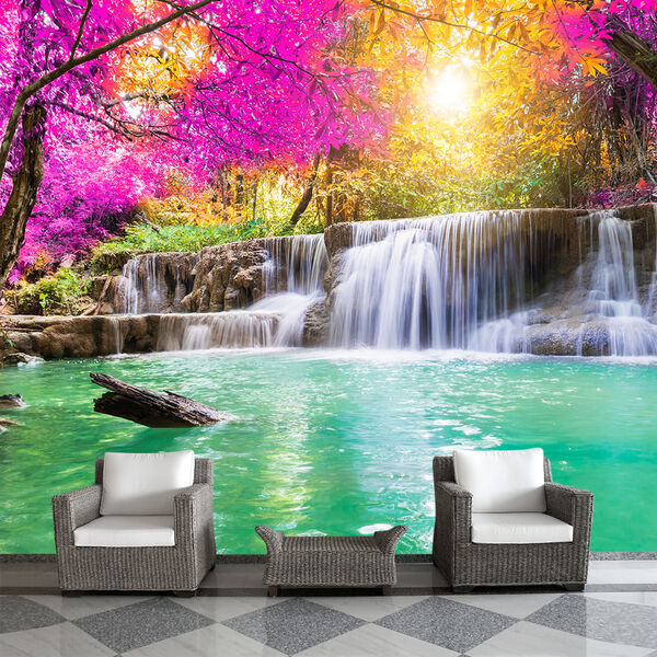 Papel De Parede Paisagem Cachoeira Natureza Sala Adesivo - 03