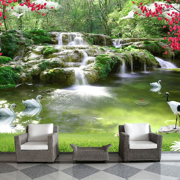 Papel De Parede Paisagem Cachoeira Natureza Sala Adesivo - 04