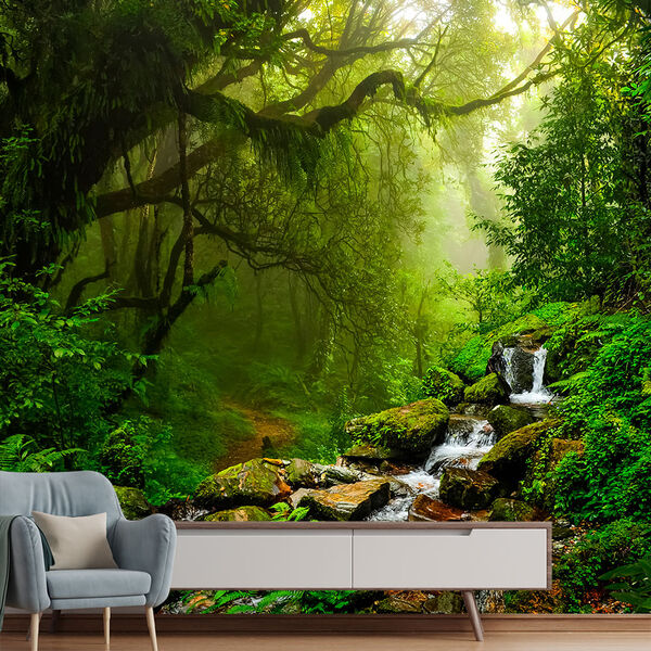 Papel De Parede Paisagem Floresta Natureza Sala Adesivo - 098