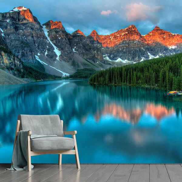 Papel De Parede Paisagem Lago Natureza Sala Adesivo - 052pcm