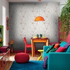 Papel De Parede Para Quarto Casal E Sala Cinza Fio Gold 18m