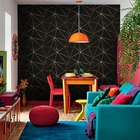 Papel De Parede Para Quarto Casal Sala Negro Fio Gold 12m