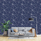 Papel De Parede Para Quarto Sala Diamond Naval Silver