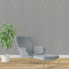 Papel De Parede Para Quarto Sala Diamond Xadrez Gray
