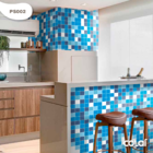 Papel De Parede Pastilha Azul Piscina