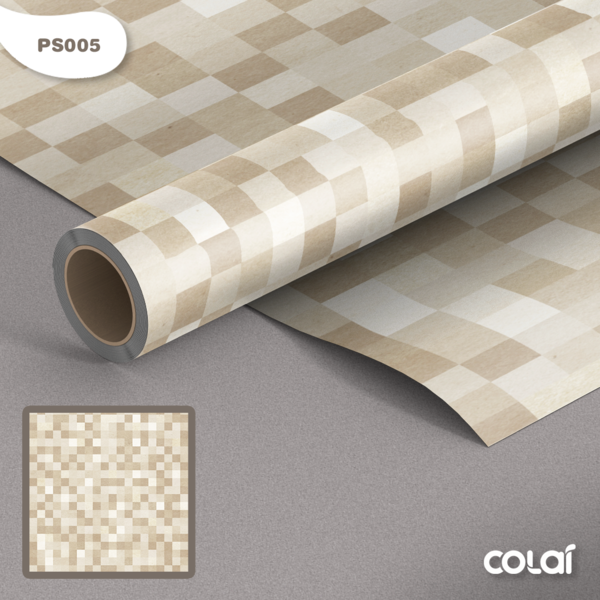 Papel De Parede Pastilha Cozinha Banheiro Bege 9m