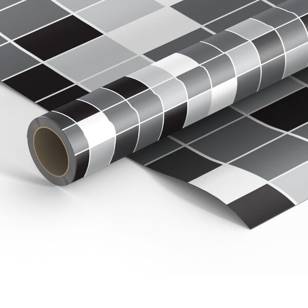 Papel De Parede Pastilha Cozinha E Banheiro Tons Cinza 3m