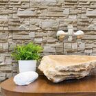 Papel De Parede Pedra Em Tons Diferentes De Bege Com Filetes